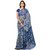 Vaamsi Blue Chiffon Printed Saree With Blouse