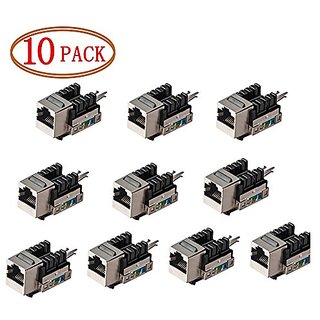 CAT6 RJ45 Keystone Jack Coupler – Snap In, Universal Wall Plate Compatible