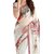 Styloce White Georgette Floral Saree With Blouse