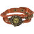 GENUINE LEATHER WOMEN'S WATCH BRACELET LADIES WATCH Heart Wing Orange