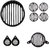 Autofy Black Metal Grill for Royal Enfield Bullet Classic 350  500 with Cap (Set of 8)