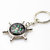Silver Metallic Key Chain with Compass