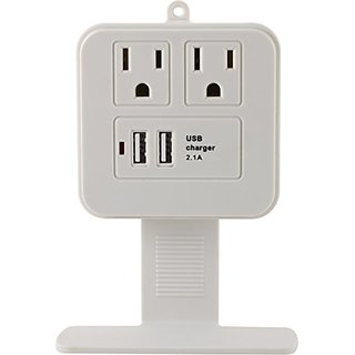GE 14627 Surge Tap, 2 Outlets, 245J, USB, 2 Ports, 2.1A