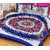 AS Super Soft sunflowers Design Double Bedsheet with 2 Pillow Covers - Blue