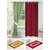 Azaani Beautiful Polyester Solid Set Of 2 Solid Door Curtains With Two Cotton Bathmat