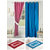 Azaani beautiful polyester solid set of two door curtains with one jute carpets  two cotton bathmat