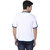 Dmokrazy  men's White round neck blue bottom T-shirt