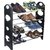 IBS  Simple Standing Home Organizer Stacckable Shoe Rack Plasttic, Steel Collapsible  (4 Shelves)