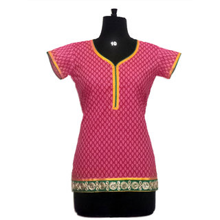 Designer Neck Floral Printed Casual Wear Top Stylish Tunic