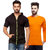 Demokrazy men's orange  and black combo T-shirts