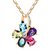 Om Jewells Bright Multicolored Wheel Shape Crystal Jewellery Pendant Necklace PD1000819