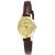 Sonata Quartz Gold Dial Women Watch-8100YL02