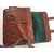 IN-INDIA Pure Leather Unisex Office Formal Travel Brown Laptop Messenger Bag 10inchx13inch