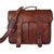 IN-INDIA Pure Leather Unisex Office Formal Travel Brown Laptop Messenger Bag 10inchx13inch