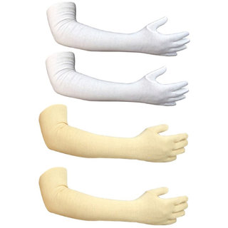 Cotton Handgloves White and Beige Pack  of 2