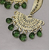 Amrozia Gracious Fan Shape Green Dewdrop Earring