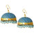 Spargz Traditional Daily Wear Alloy Blue Color Gold Plated Glossy Finish Meenakari Jhumki Earring AIER 1028