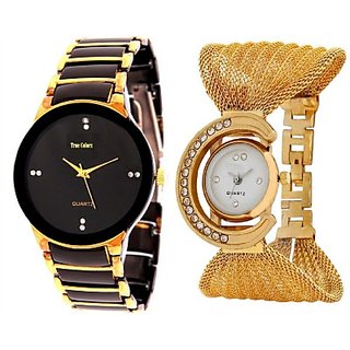 Nubela IIK Gold And Julla Analog Watch - For Boys, Men, Girls, Women, Couple