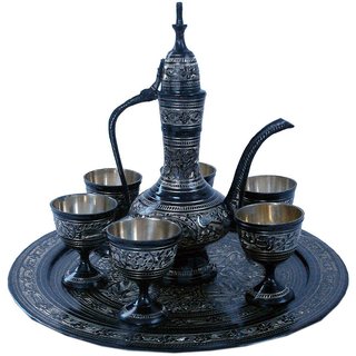 UFC Mart Antique Royal Wine Set Black Metal Handicraft