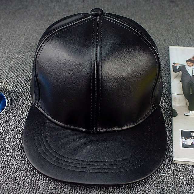 Hip hop leather sales cap