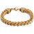 Jewelbox 316L Stainless Steel 18K Gold Plated Wheat Design Mens Bracelet