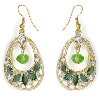 The Pari Green & Golden Earrings (Tper-595)