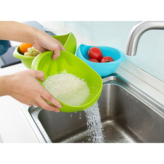 Kudos Plastic Clean fresh Rice Machine Vegetables basin wash rice sieve washer fruit bowl basket household kitchen good cookin