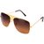  Brown UV Protection Rectangular Men Sunglasses
