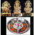 24 Carat Gold Plated Laxmi Ganesh Durga (3 inches)with decorative pooja thali