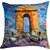 Romee Blue Polyester Fabric  India Gate Print Cushion cover 16 x 16(Set of 5)