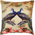 Romee Beige Polyester Fabric Peacock Print Cushion cover 16 x 16(SET of 5)