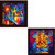 Story@Home Exclusive Matte Textured Ganesha and Flower Wall Art Framed Painting Set of 2 ( Wood, 12