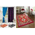 Azaani beautiful polyester set of 2 solid door curtains with one jute carpet & 2 cotton bathmat,