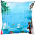 Romee Sky Blue Polyester Fabric Swan Print Cushion Cover 16 x 16(Set of 5)