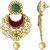 Spargz Antique Wedding Wear Gold Plated AD Stone Ruby with Pearl Filigree Chandelier Earrings For Women AIER 1057