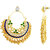 Spargz Gold Plated Green AD Stone Indian Wedding Party Peacock Meenakari Chaand Baalis Hoop Earrings AIER 974