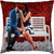 Romee Red Polyester Fabric Girl and Boy Print Cushion Cover 16 x 16(set of 5 )