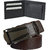 Ws deal men's brown synthetic leather auto lock buckle belt with bifold brown synthetic leather wallet (combo)