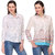 YALINA PLUS Women Combo of two Printed Full Sleeves Classic Collar Cotton Shirt