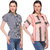 YALINA PLUS Women Combo of two Striped Half Sleeve Cotton Shirts