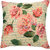 Romee White  Pink Polyester Jute Fabric Rose Print Cushion Cover 16 x 16(set of 5)