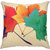 Romee Multicolor Polyester Jute Fabric Maple Leave  Print Cushion Cover 16 x 16(set of 5)