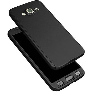 iPaky 360 Protective Body Case cover for Samsung Galaxy J7 Prime (Black) with Temepered Glass