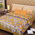 KNH TEXTILES Multi Design cotton Double Bed sheets with 2 pillow covers-orange