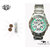 Tigerhills Metal Silver Chain Watch Free- 2 Batteries , 2 Set Sidebar Pin Model No-T2351017