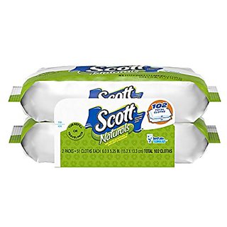 Buy Scott Naturals Folded Flushable Moist Wipes 102 count Refill Pack of 8 Online 13154 from ShopClues