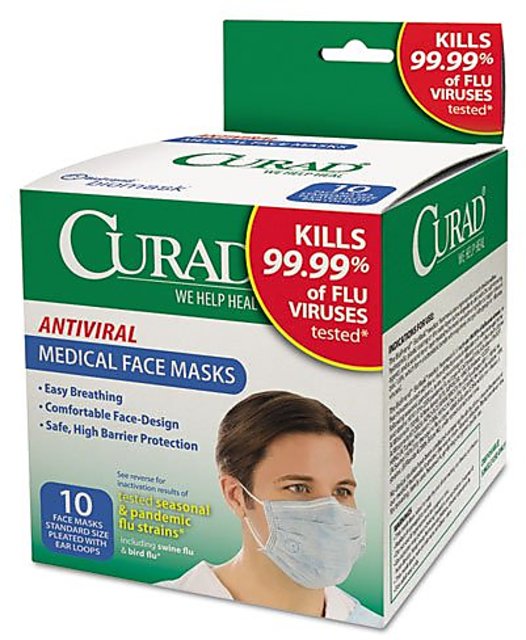 curad antiviral face mask 10 count