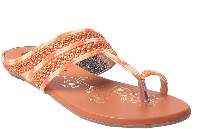 women's orange flats