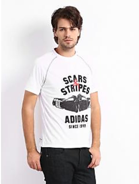 Buy Adidas Men White Printed T Shirt Online @ ₹1399 from ShopClues