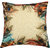 Romee Multicolor Polyester Jute Fabric Peacock Feather Print Cushion Cover 16 x 16(set of 5)